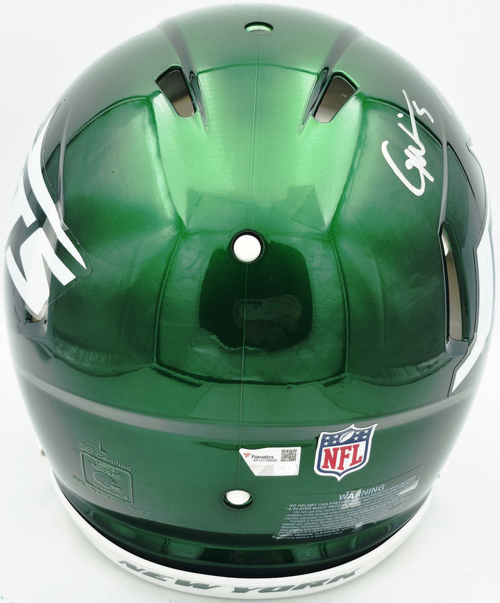 Aaron Rodgers, Garrett Wilson Auto Jets Green Full Size Speed Authentic Helmet