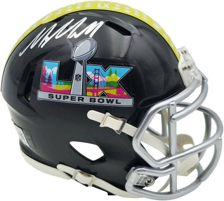 Mike Macdonald Signed Seahawks Black SB LX Speed Mini Helmet BAS Witness