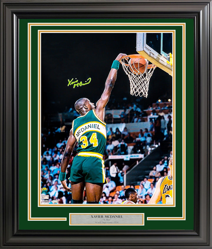 Xavier McDaniel Signed Framed 16x20 Photo Seattle Supersonics MCS Holo