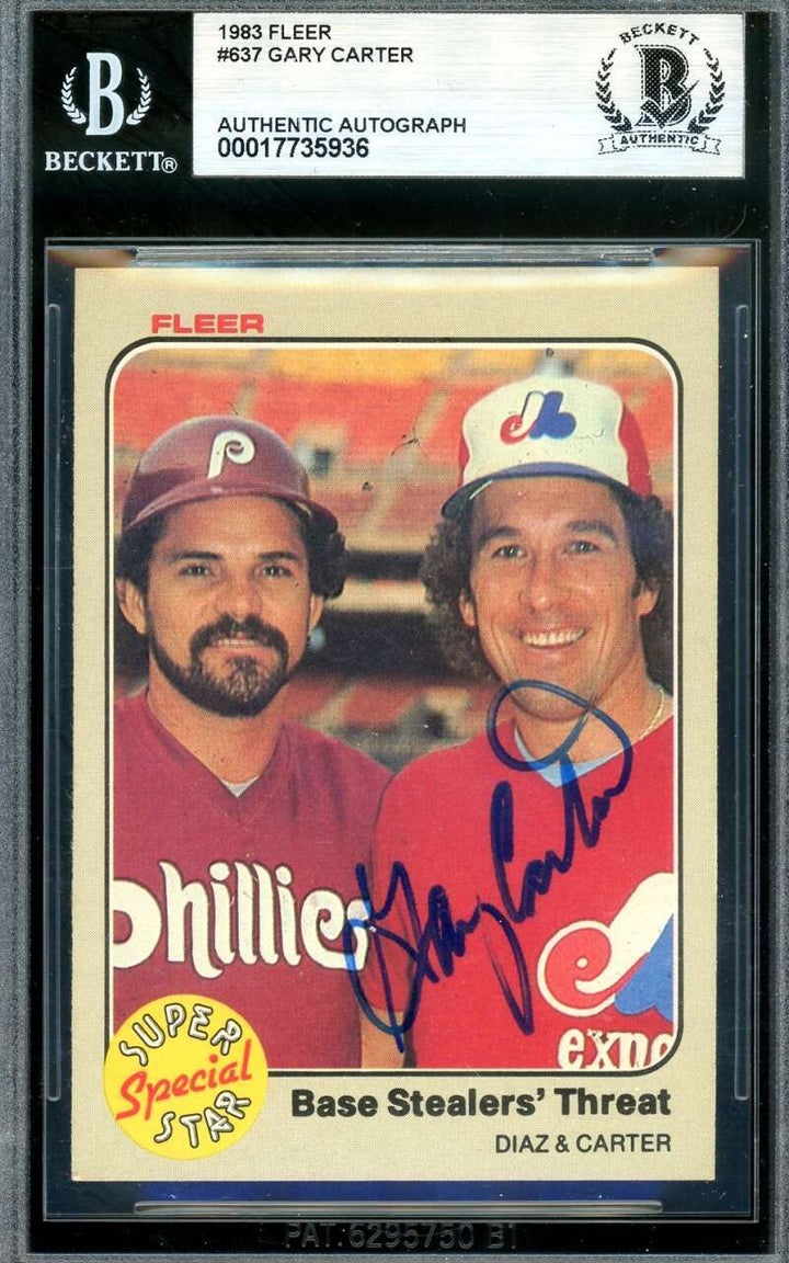 Gary Carter Beckett BAS Signed 1983 Fleer Super Star Special Autograph