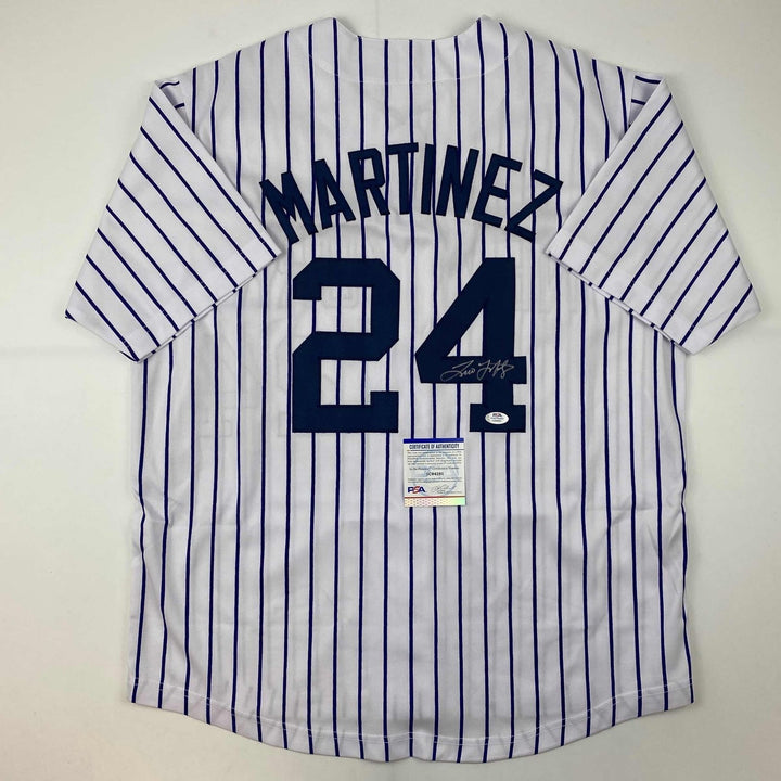 Autographed/Signed Tino Martinez New York Pinstripe Jersey PSA/DNA COA