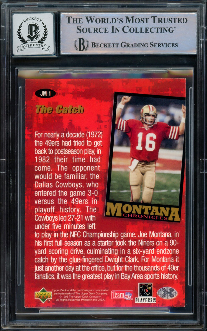 Joe Montana Auto 1995 Upper Deck Collectors Choice Chronicles Card JM1 Sig 10
