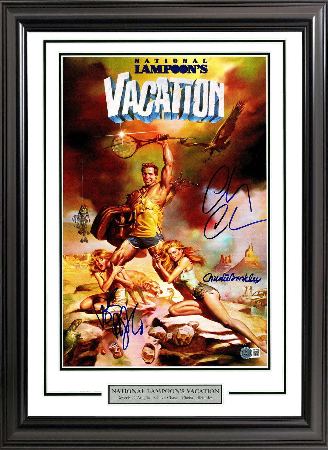 Chevy Chase, Brinkley & D'Angelo Signed Framed 11x17 Vacation Poster BAS Witness