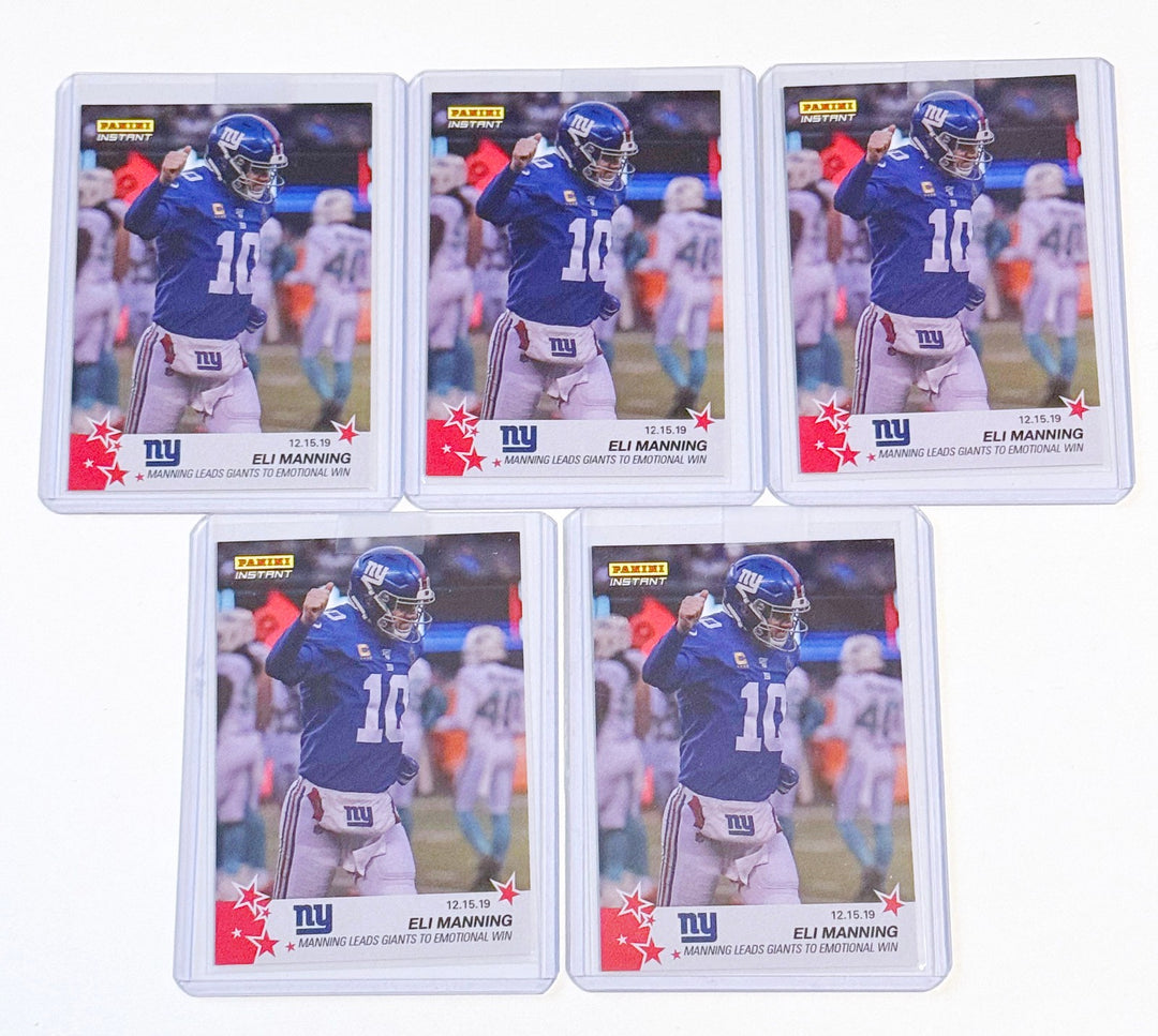 ELI MANNING LEADS NY GIANTS TO WIN IN FINAL CAREER GAME PANINI INSTANT CARD #139