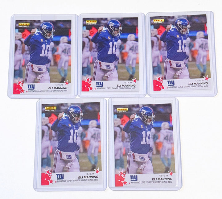 ELI MANNING LEADS NY GIANTS TO WIN IN FINAL CAREER GAME PANINI INSTANT CARD #139