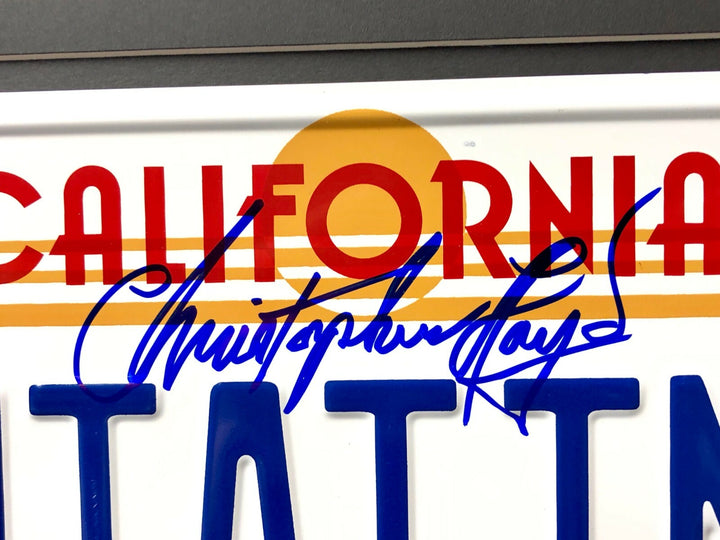 Back to the Future Signed Christopher Lloyd Movie Car License Plate Framed BAS