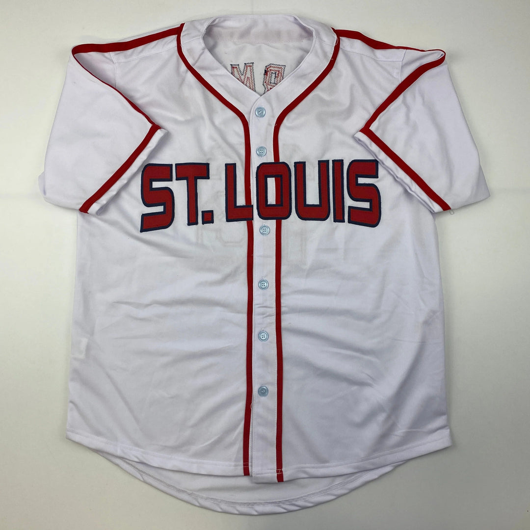 Autographed/Signed Nolan Gorman St. Louis White Baseball Jersey JSA COA