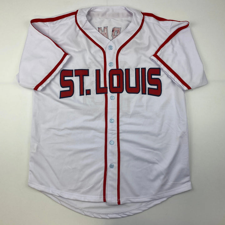 Autographed/Signed Nolan Gorman St. Louis White Baseball Jersey JSA COA