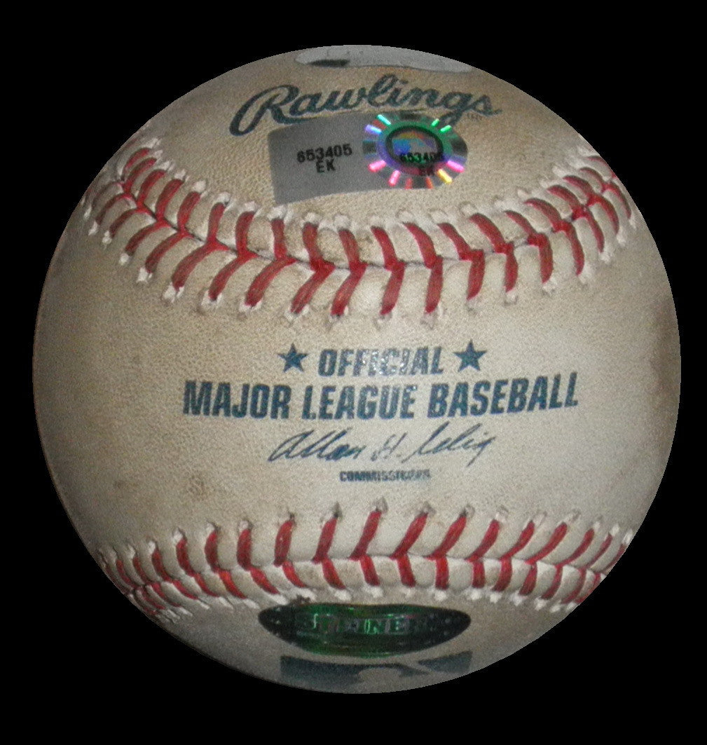 DAVID ADAMS SIGNED NY YANKEES vs MARINERS 2013 GAME USED BALL CLEVELAND INDIANS