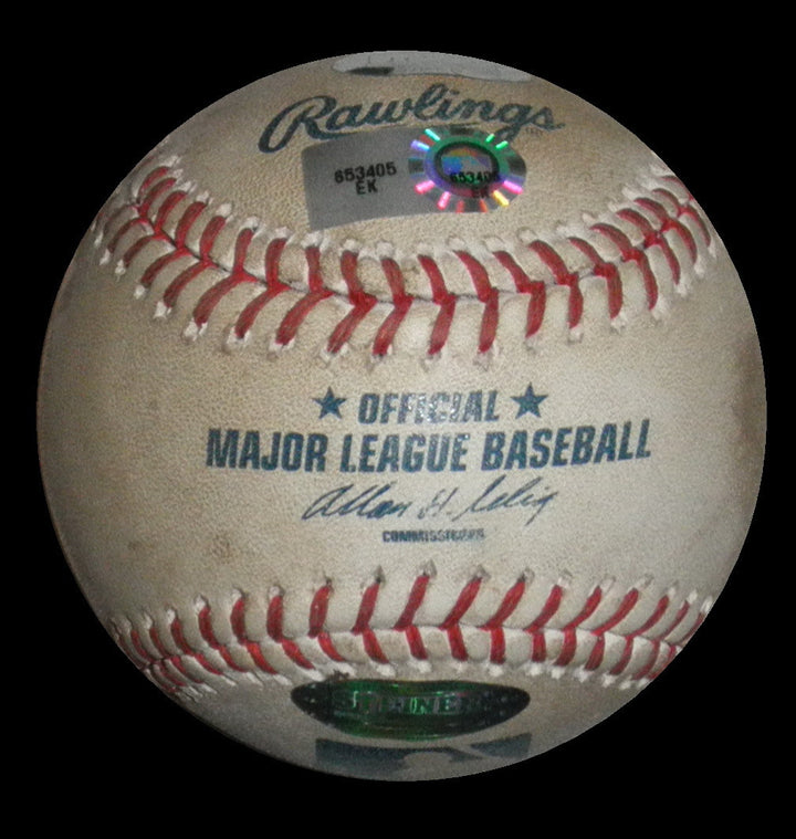 DAVID ADAMS SIGNED NY YANKEES vs MARINERS 2013 GAME USED BALL CLEVELAND INDIANS