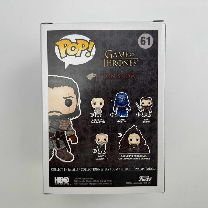 Autographed/Signed Kit Harrington Jon Snow #61 GoT Funko Pop Figurine BAS COA