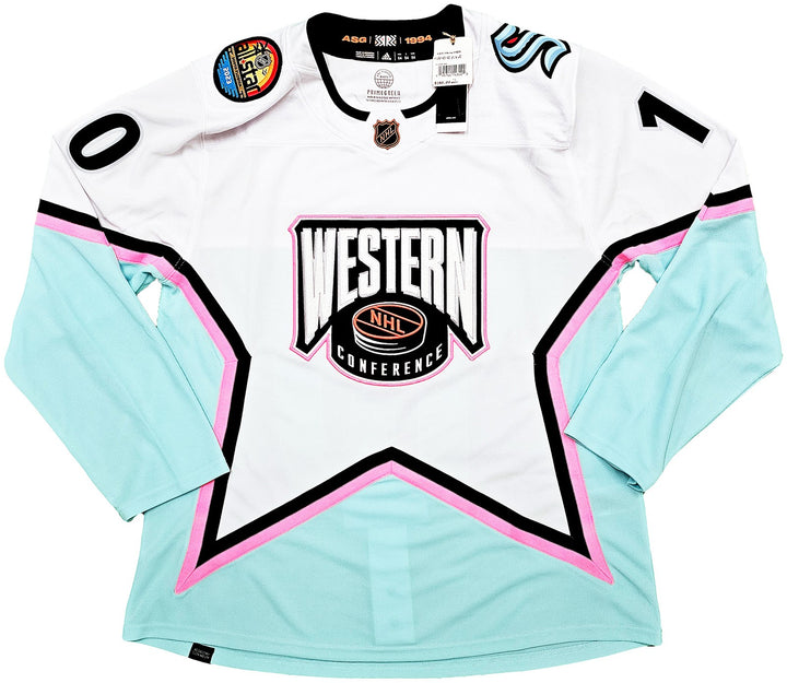 Kraken Matty Beniers Auto White Adidas 2023 ASG Jersey Size 54 1st ASG 2-4-23