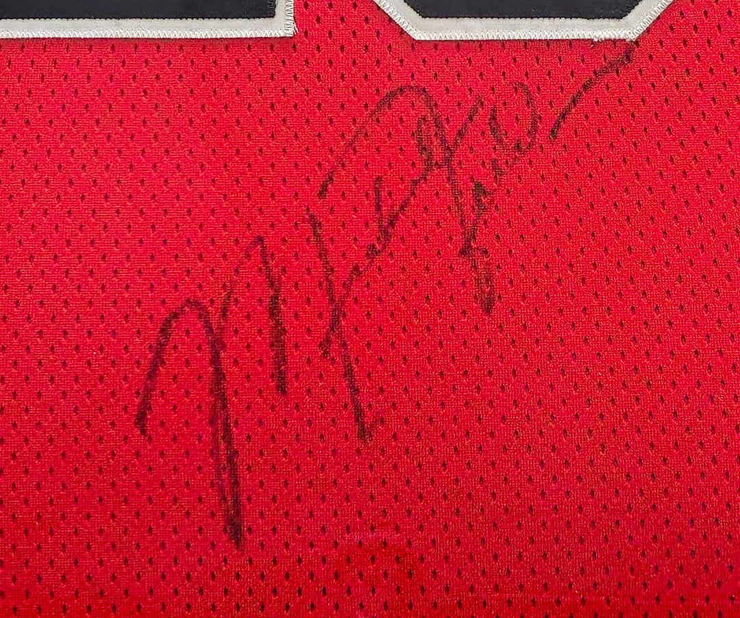 Bulls Michael Jordan Auto Framed Red Authentic Jersey Vintage Sig PSADNA Beckett