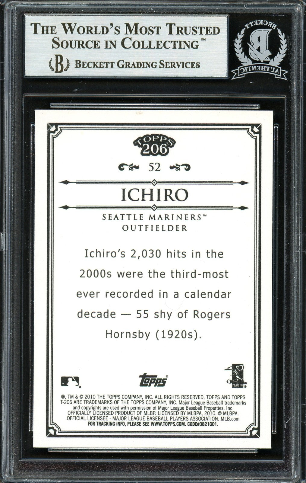 Ichiro Suzuki Signed 2010 Topps 206 Bronze Card 52 Mariners Beckett #12669115