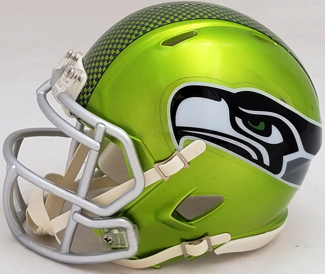 Jim Zorn Signed Seattle Seahawks Flash Green Speed Mini Helmet MCS Holo