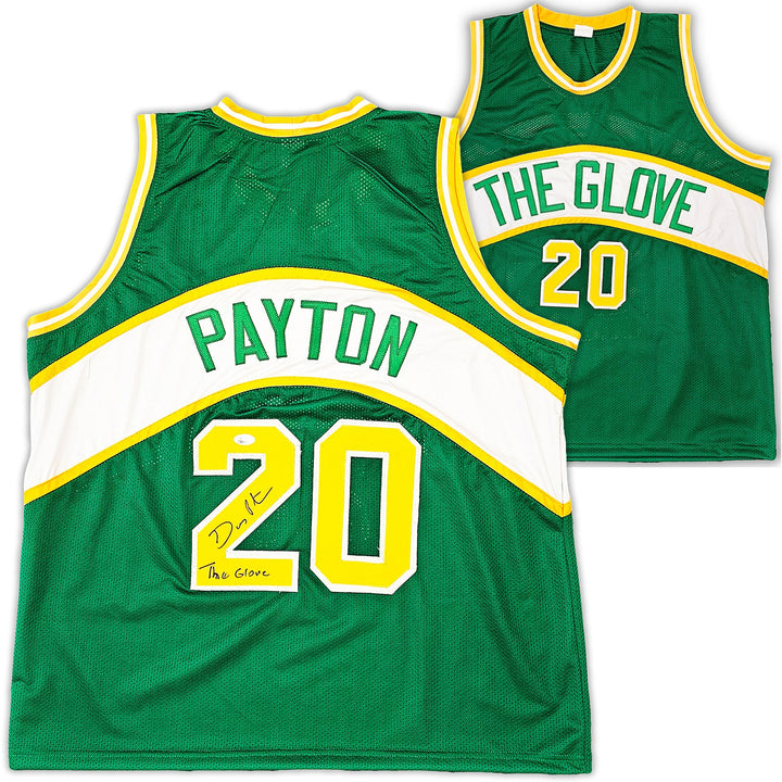 Seattle Supersonics Gary Payton Autographed Signed Green Jersey "The Glove" JSA