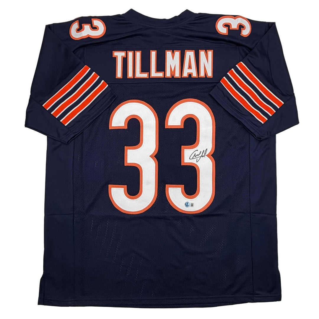Autographed/Signed Charles Tillman Peanut Chicago Blue Jersey Beckett COA