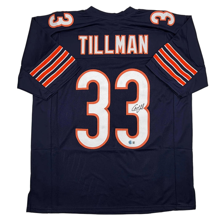 Autographed/Signed Charles Tillman Peanut Chicago Blue Jersey Beckett COA