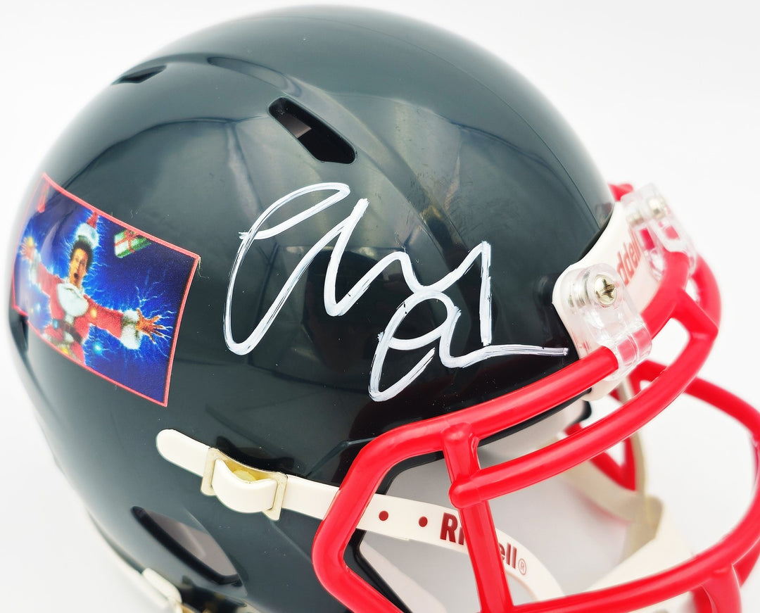 Chevy Chase Auto Signed Christmas Vacation Black Speed Mini Helmet Beckett Wit