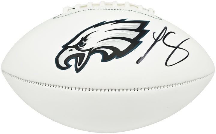 LeSean McCoy Signed Philadelphia Eagles White Logo Football Beckett BAS Witness