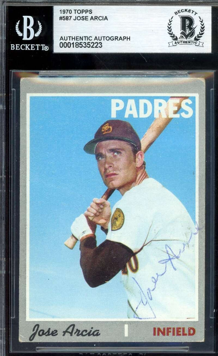 Jose Arcia Beckett BAS Vintage Signed 1970 Topps Autograph