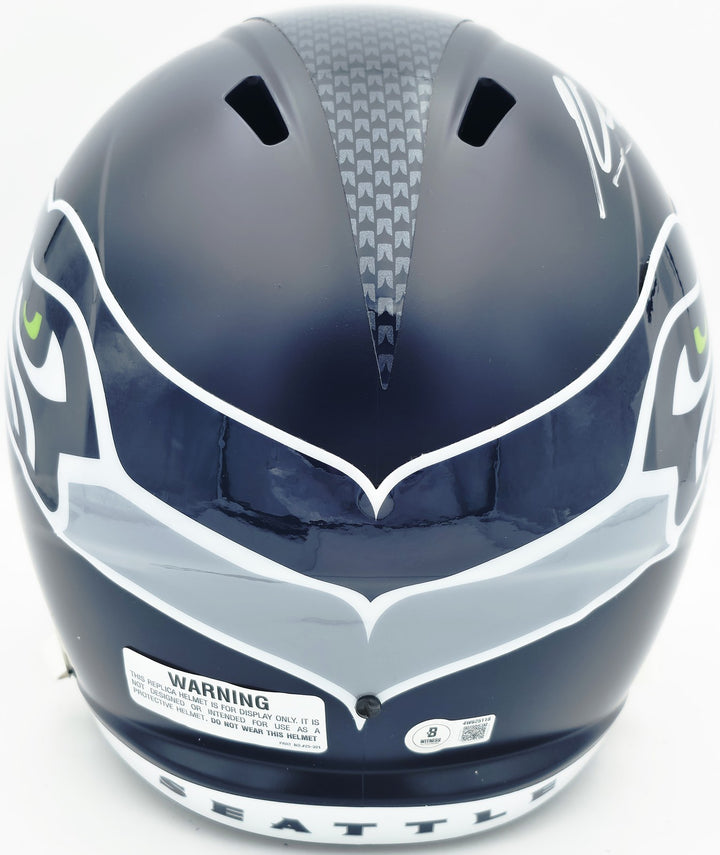 Kenneth Walker III Signed Seahawks Blue Full Sz Speed Rep Helmet Beckett Wit