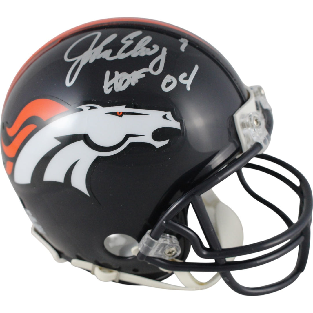 John Elway Signed Denver Broncos VSR4 TB 97-23 Mini Helmet HOF Beckett 50192