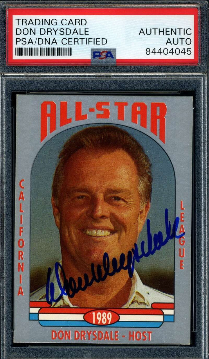 Don Drysdale PSA DNA Coa Signed 1989 CAL League Cards Autograph