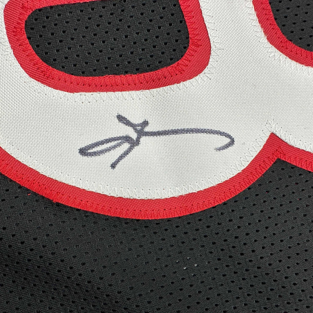 Autographed/Signed Allen Iverson Philadelphia Black Jersey BAS COA