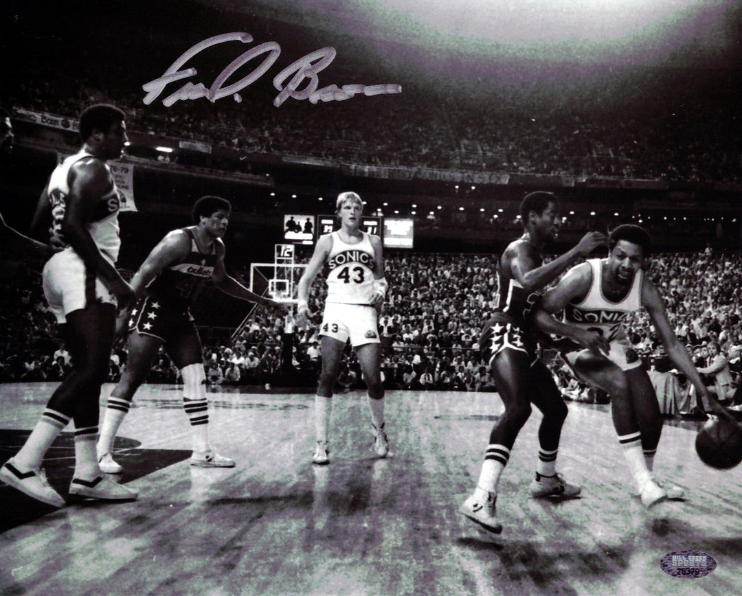 Downtown Fred Brown Signed Framed 8x10 Photo Seattle Supersonics MCS Holo