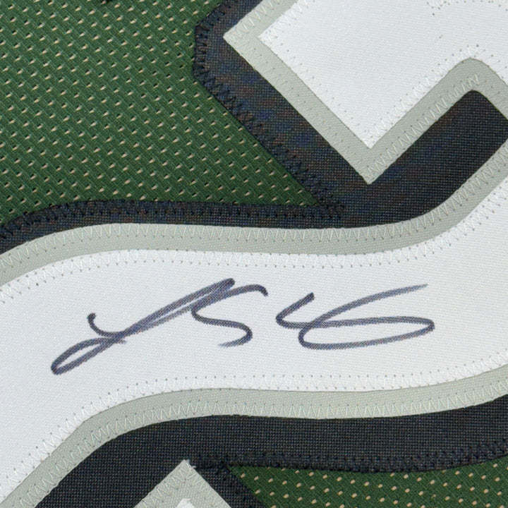 FRAMED Autographed/Signed LESEAN MCCOY 33x42 Philadelphia Green Jersey JSA COA