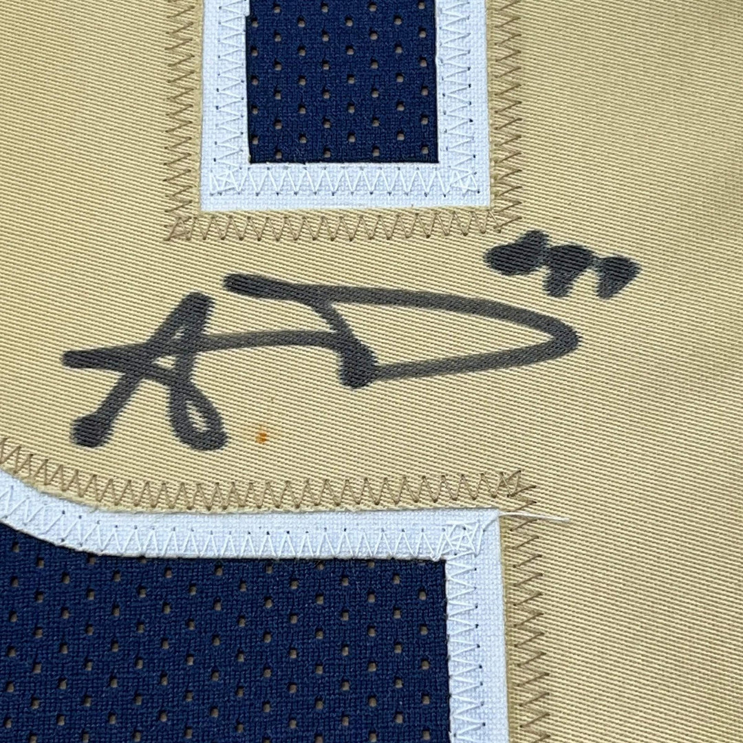 FRAMED Autographed/Signed AARON DONALD 33x42 Los Angeles LA Blue Jersey JSA COA