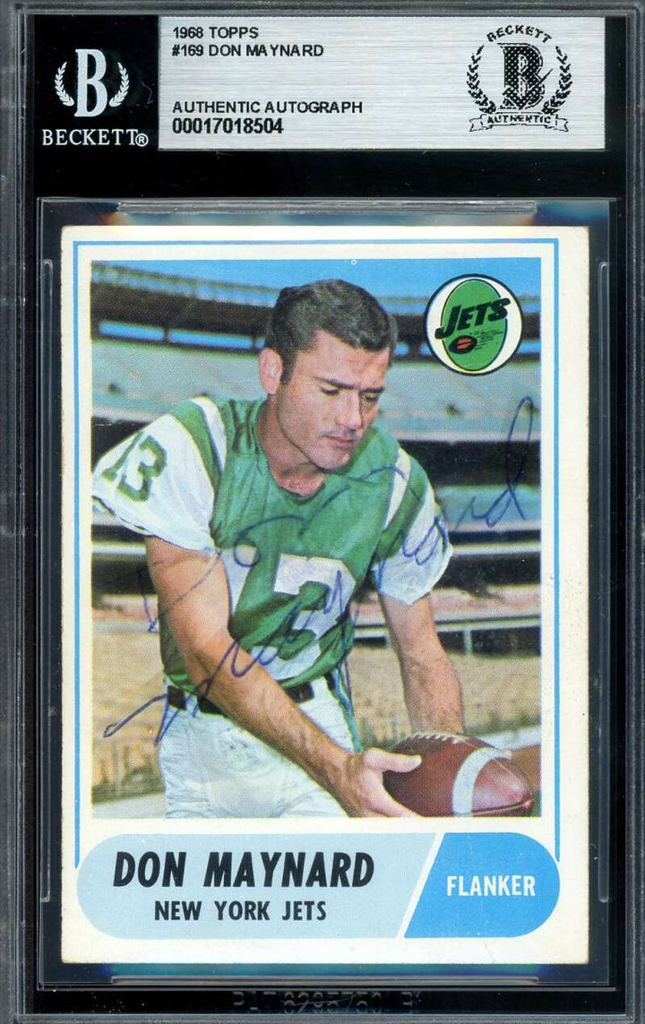Don Maynard Beckett BAS Vintage Signed 1968 Topps Autograph
