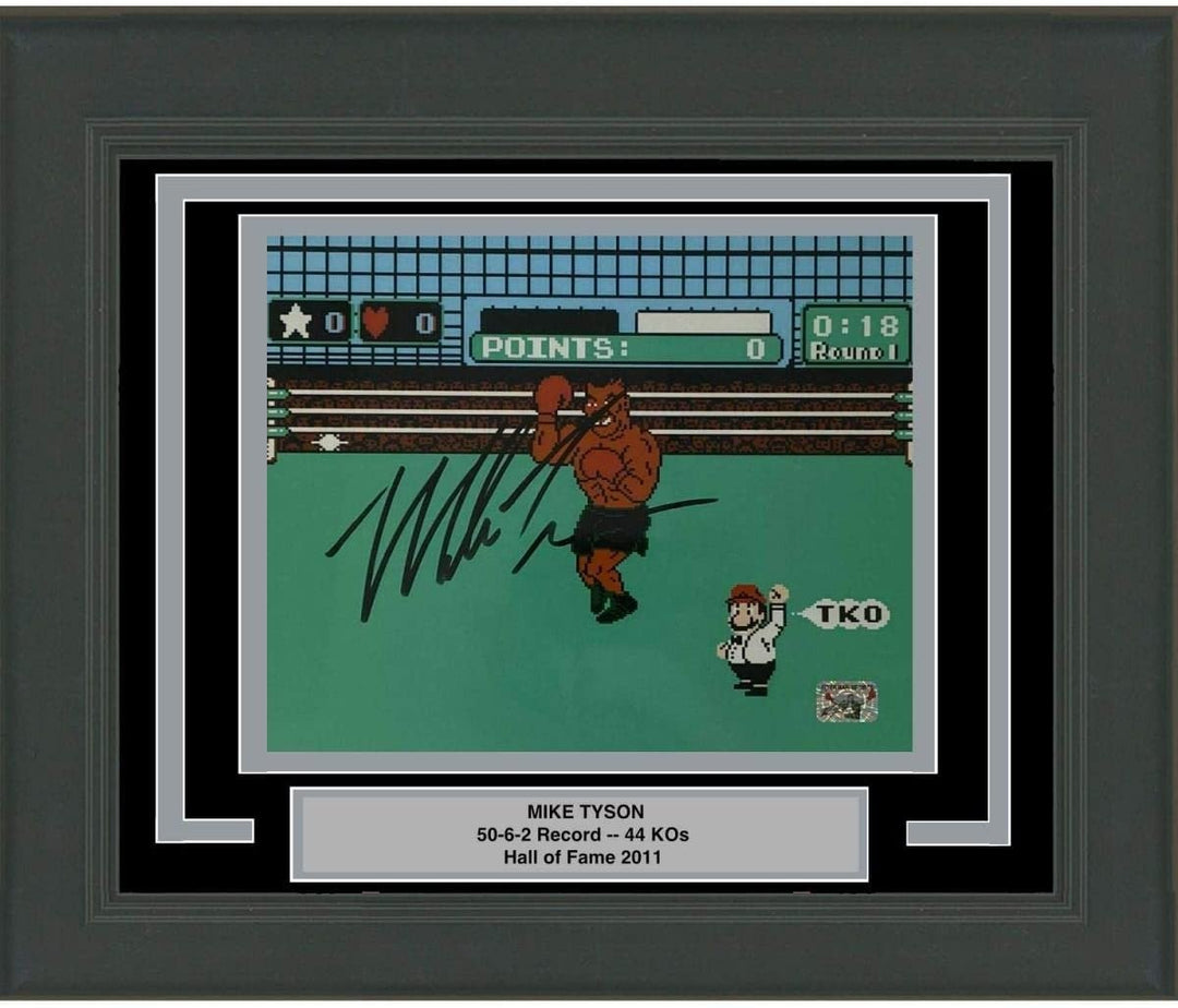 FRAMED Autographed MIKE TYSON Punchout Nintendo 8x10 Photo Hologram COA