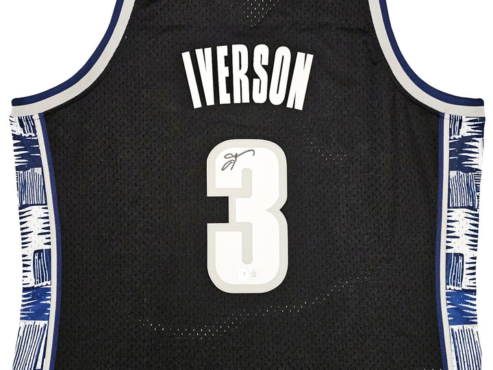 Georgetown Hoyas Allen Iverson Auto Black Mitchell Ness 95 College Jersey XL BAS