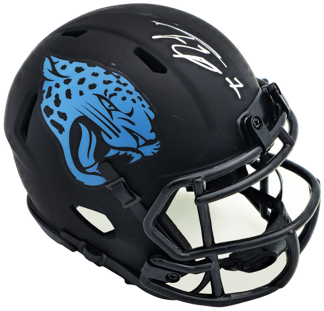 Travis Etienne Auto Jacksonville Jaguars Eclipse Black Speed Mini Helmet Beckett