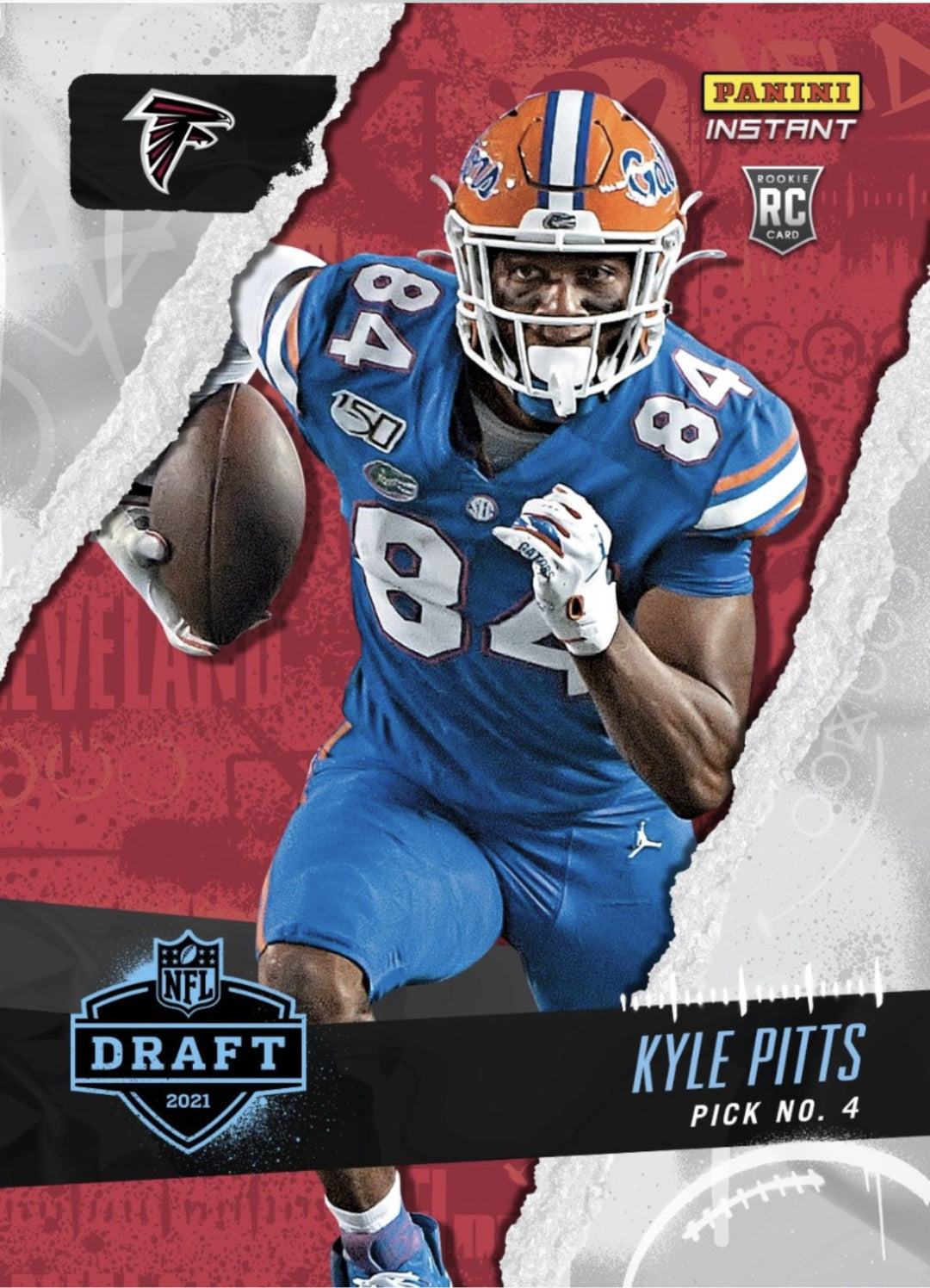 2021 KYLE PITTS NFL DRAFT NIGHT PICK NO. 4 PANINI INSTANT ROOKIE FALCONS CARD #4