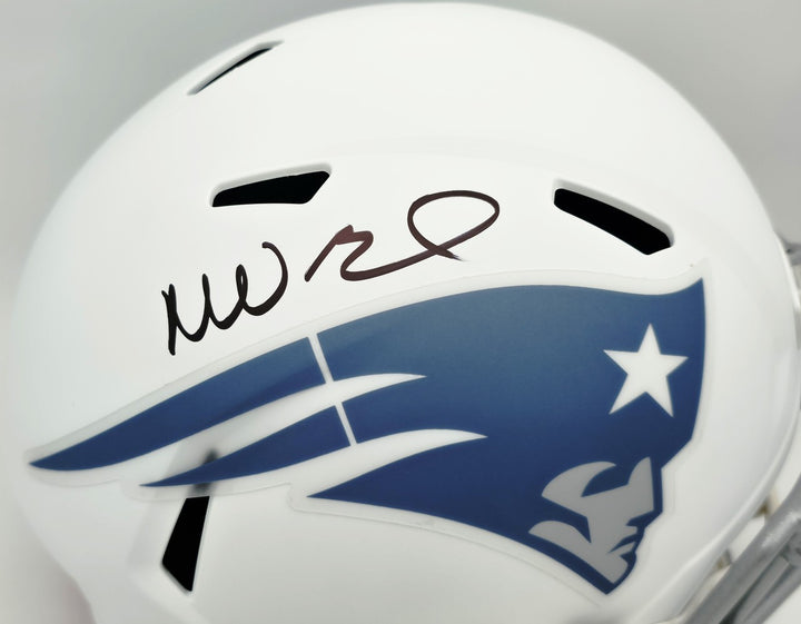 Mike Vrabel Signed Patriots White Rivalries Full Size Helmet JSA Witness