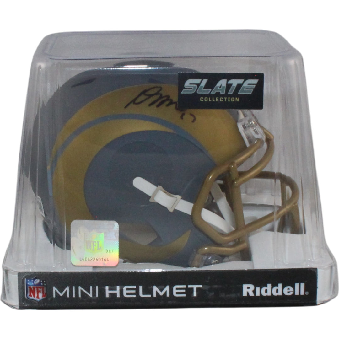 Davante Adams Autographed Los Angeles Rams Slate Mini Helmet Beckett WIT 55040