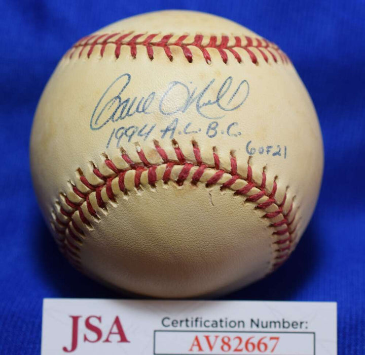 Paul O'Neill JSA COA Autograph American League Signed Baseball 1994 AL BC