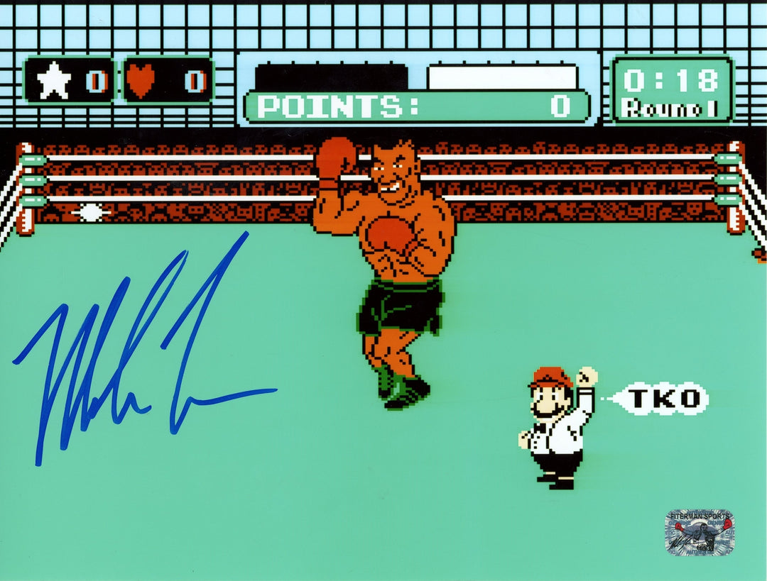 Mike Tyson Autographed/Signed Punchout Video Game 8x10 Photo Fiterman 48877