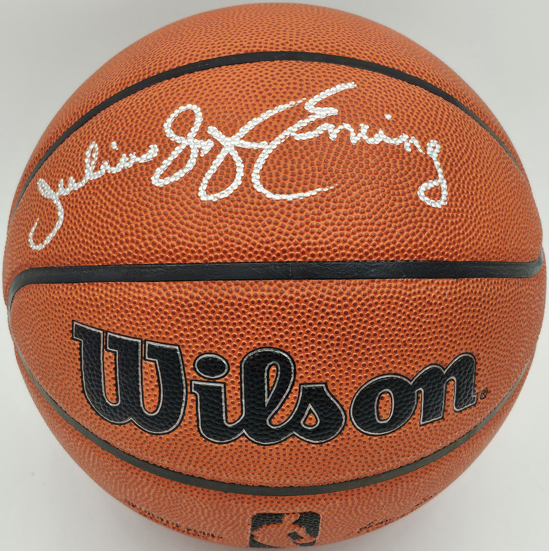 Julius "Dr. J" Erving Auto Authentic Series Indoor Outdoor Basketball 76ers BAS