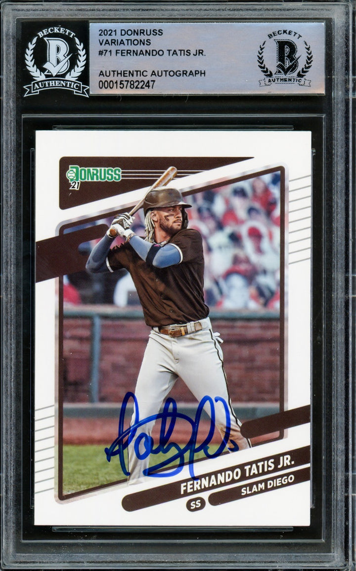 Fernando Tatis Jr. Signed 2021 Donruss Variations Card #71 San Diego Padres