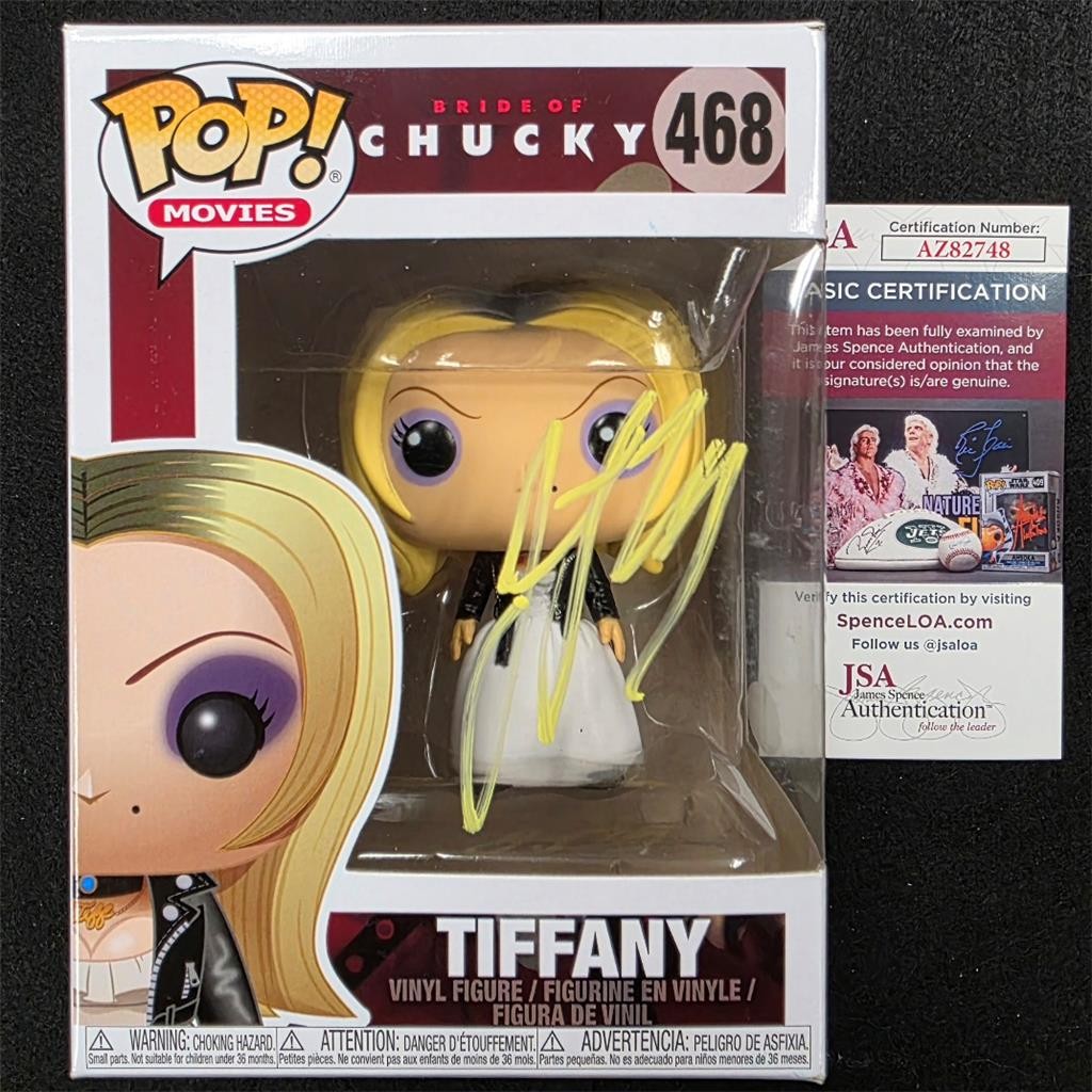 Jennifer Tilly signed Bride of Chucky Tiffany Funko Pop! 468 YLW autograph JSA