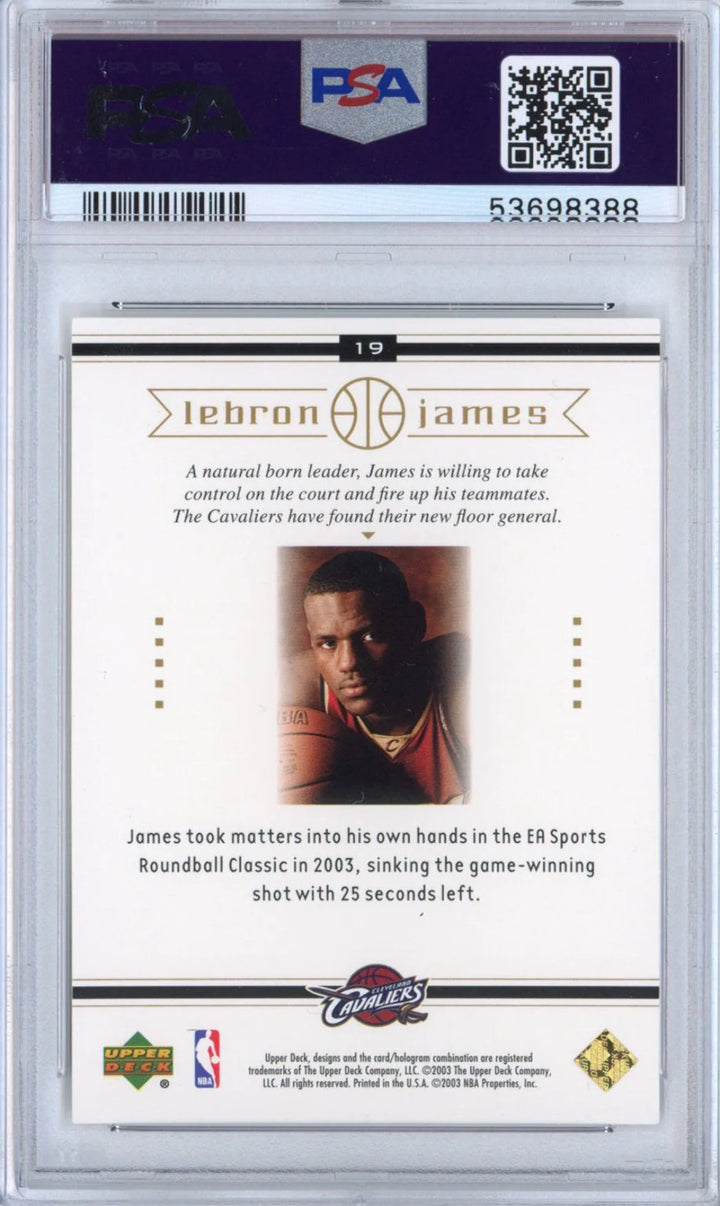 Graded 2003-04 Upper Deck LeBron James #19 Box Set Rookie Card PSA 10 Gem Mint