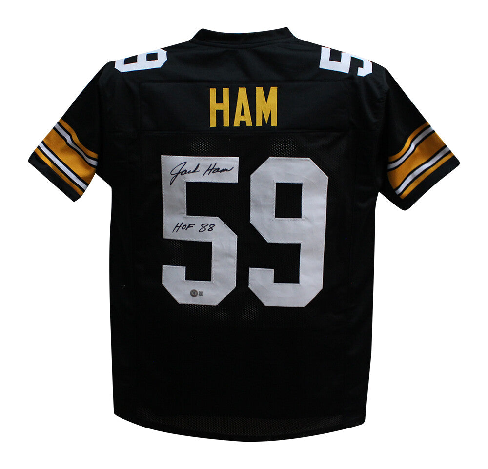 Jack Ham Autographed/Signed Pro Style Black XL Jersey HOF Beckett 35511