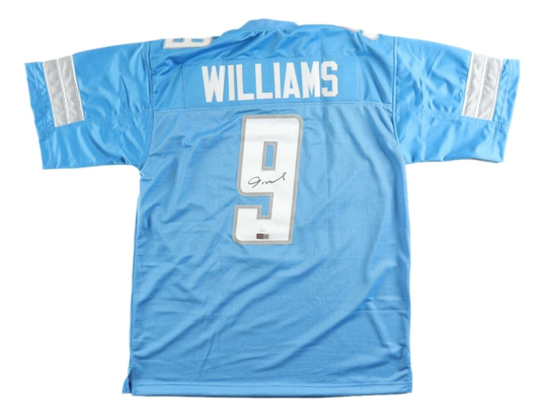 Jameson Williams Detroit Signed Light Blue Football Jersey JSA Hologram