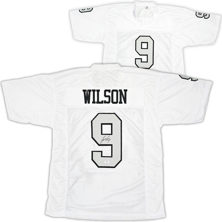 Las Vegas Raiders Tyree Wilson Auto Signed White Color Rush Jersey Beckett Wit