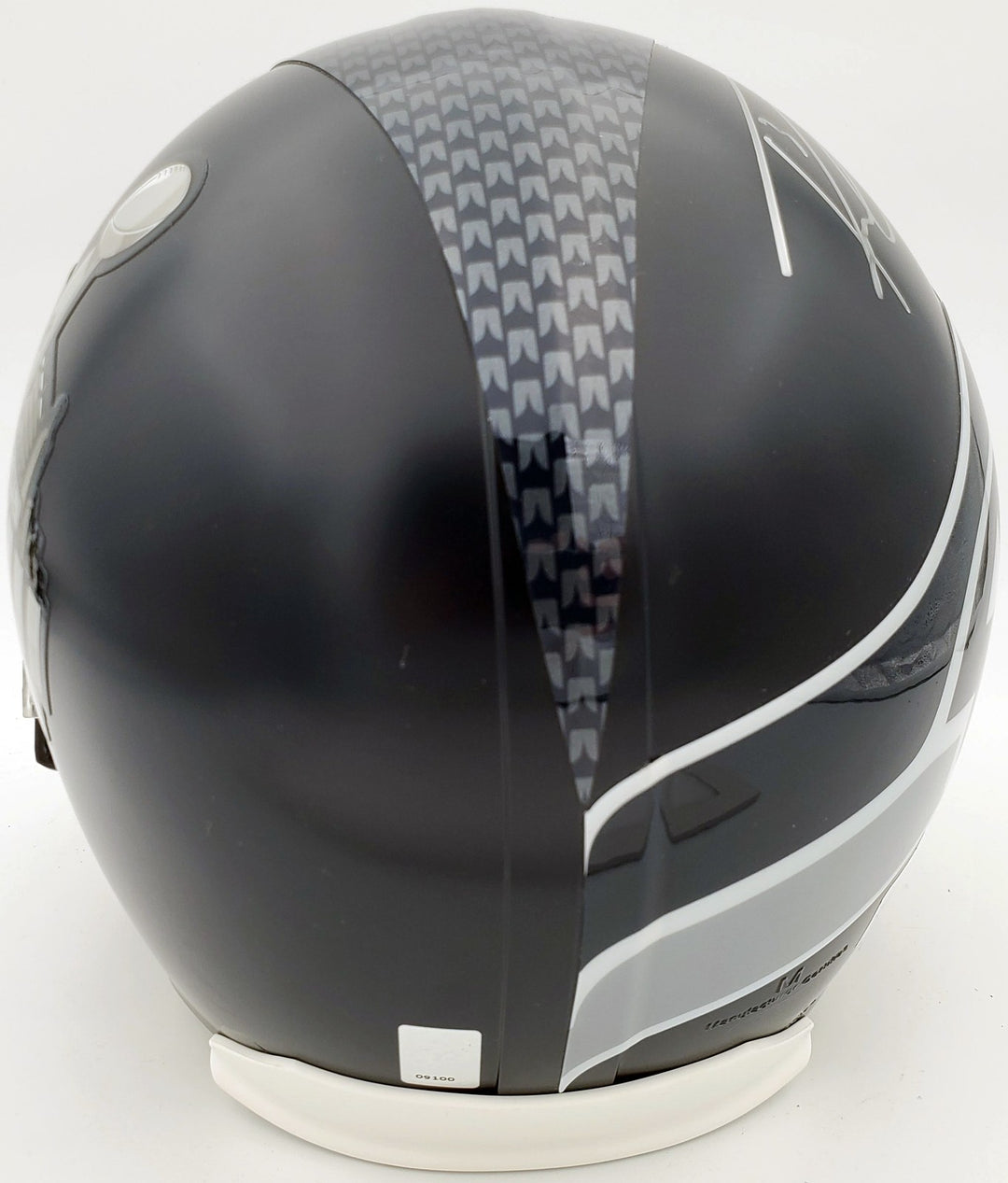 Russell Wilson Signed Seahawks SB Full Size Replica Helmet In Silver RW Holo