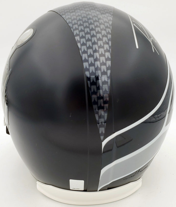 Russell Wilson Signed Seahawks SB Full Size Replica Helmet In Silver RW Holo